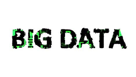 grandes datos negro - verde texto digital cibernético, aislado - video en bucle