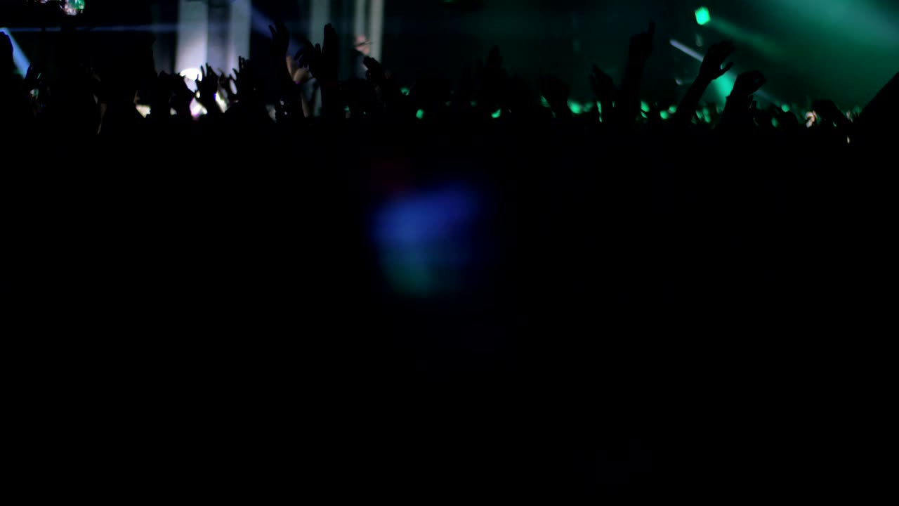 fanáticos de la música de baile en el concierto del cantante favorito