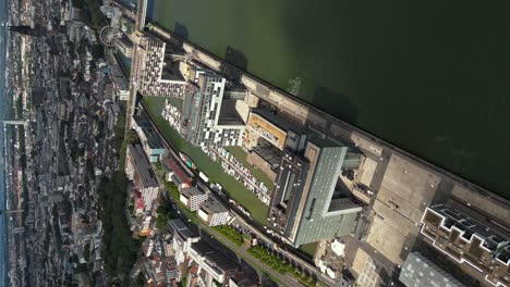 9:16 footage above cologne’s very unique architectural crane houses
