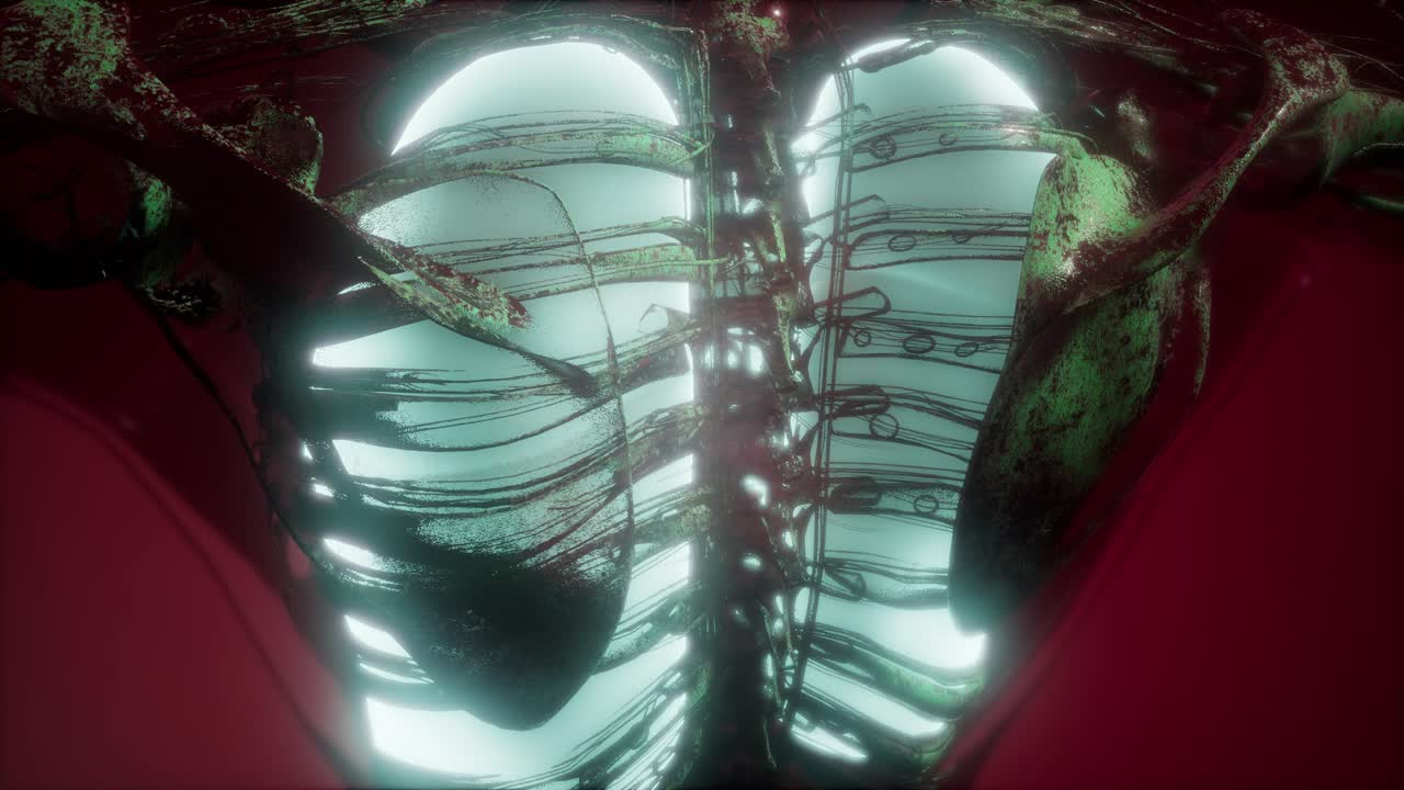 cuerpo humano con pulmones visibles