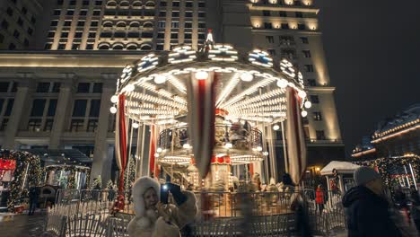 merry-go-round carousel at night timelapse