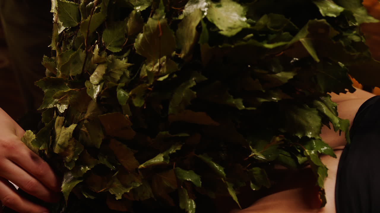 Birch Broom in a Sauna or Banya