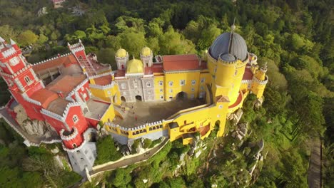 pena palace, sintra, portugal - aerial view