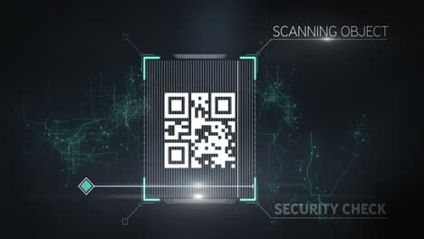 QR-code-scanner-data-processing-against-blue-background