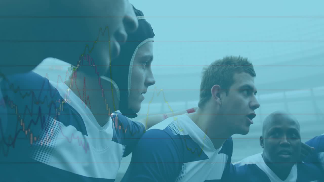 다양한 럭비 선수에 대한 통계 및 데이터 처리의 애니메이션