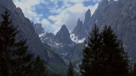 aerial view of dolomite mountains, the alps, italy