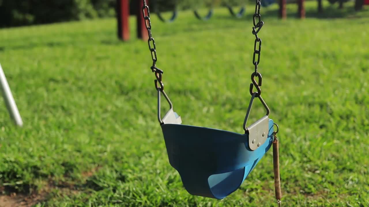 Child's-Baby's Bucket Swing Swinging Slow Motion Parallax Cinematc HD