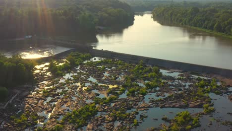 stagnant water in a dam in lockhart, south carolina