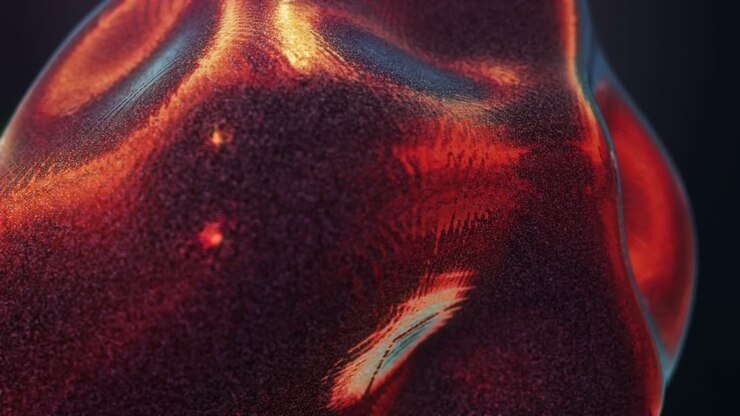 Radiant Red Abstract Sphere In Motion