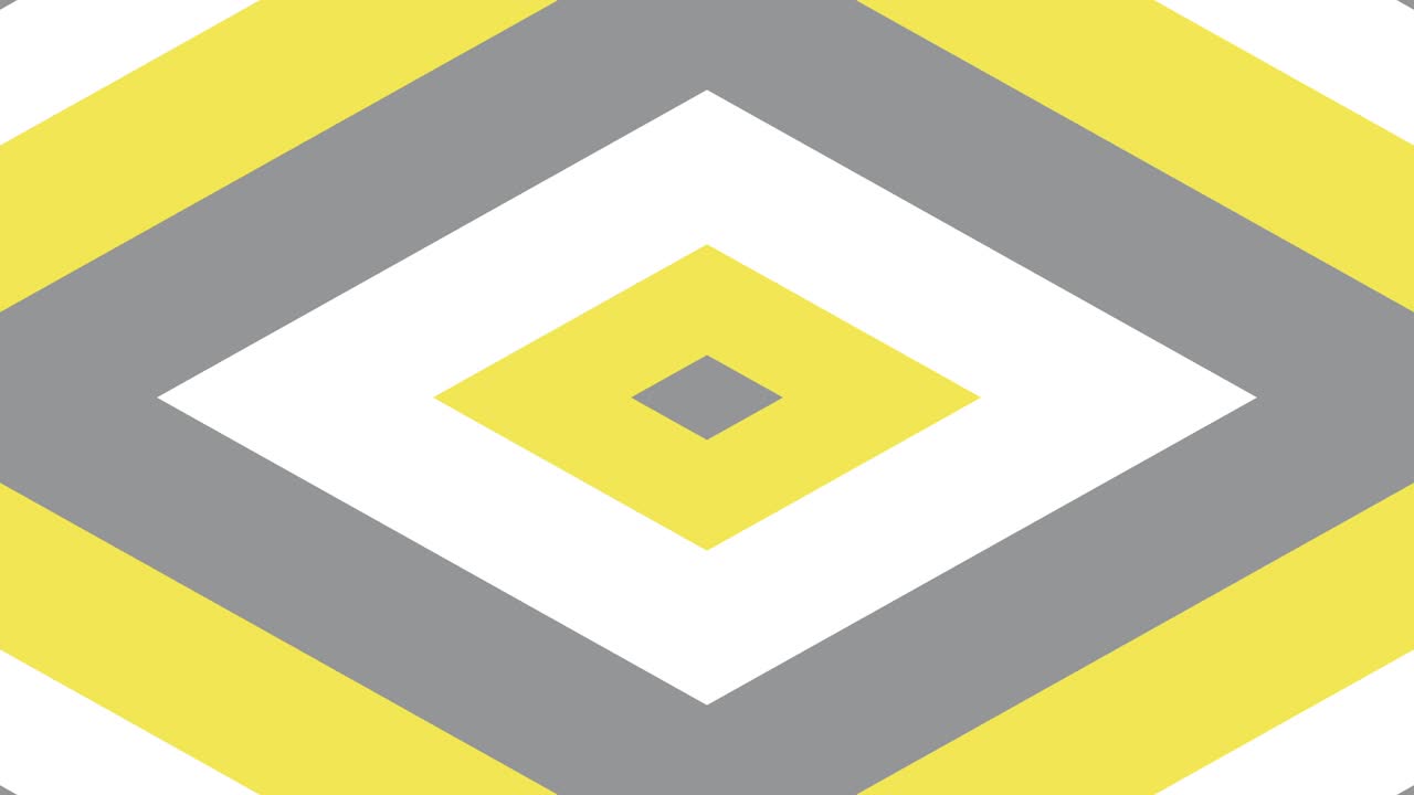 fondo de rombos de zoom amarillo, gris y blanco. animación de bucle gráfico de movimiento simple
