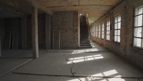 exploring an abandoned building: interior of a derelict structure