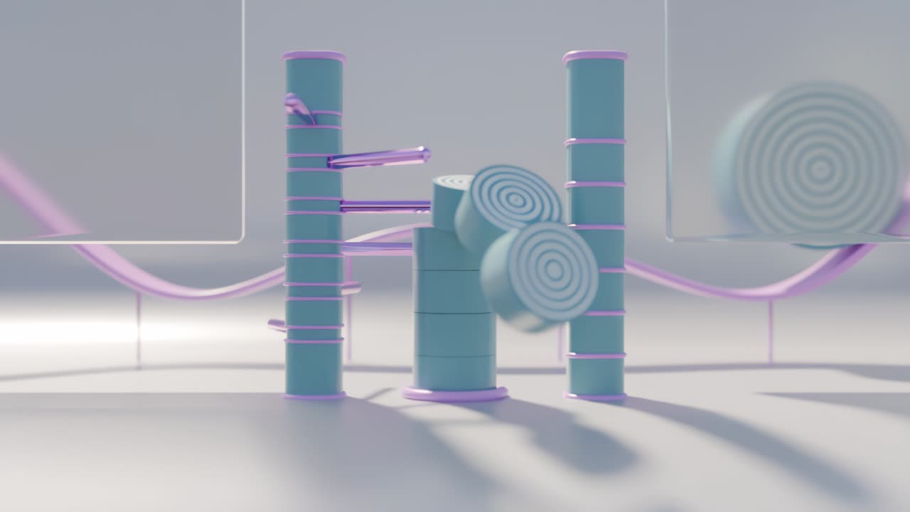 Abstract 3D Rendered Geometric Composition