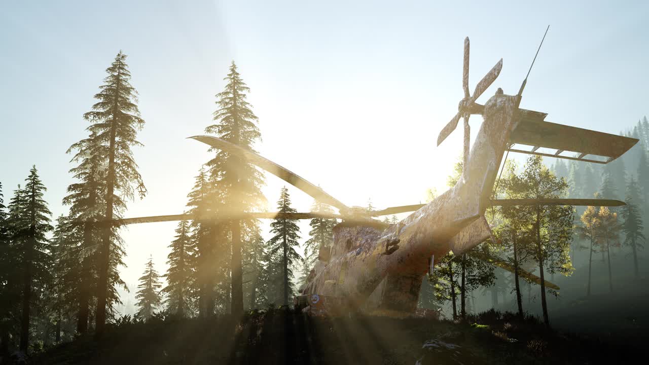 viejo helicóptero militar oxidado