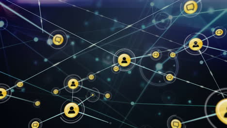 Animation-of-network-of-connections-with-icons-over-shapes