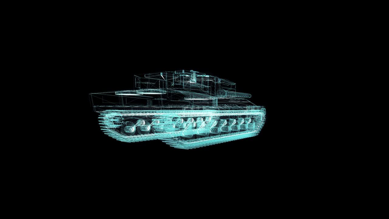 크 홀로그램 와이어 프레임: 흑색 배경의 멋진 3d 애니메이션과 미래학 프로젝트에 대한 원활한 루프