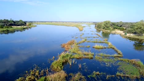 okavango delta river on namibia and angola border