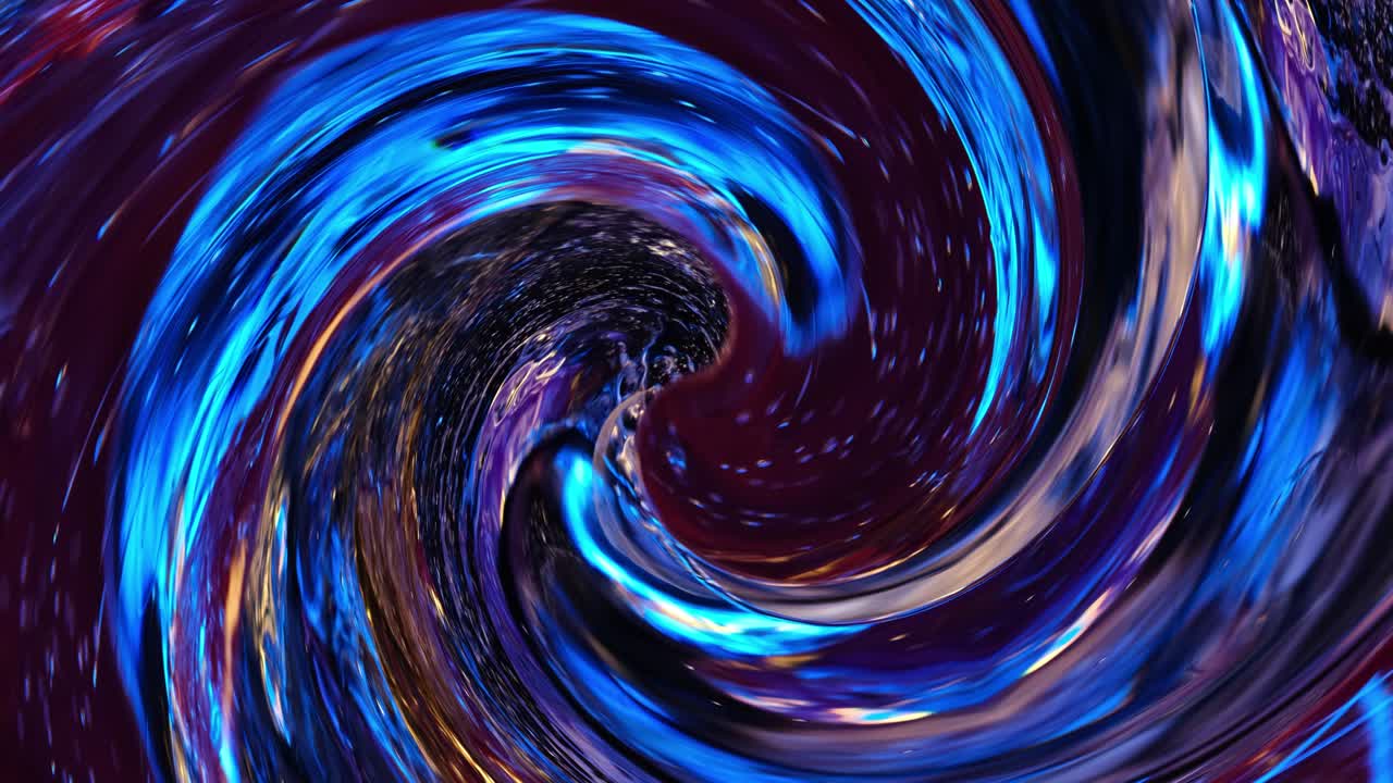 Circles. Blue and yellow colors. Futuristic footage. Fluorescent neon abstraction