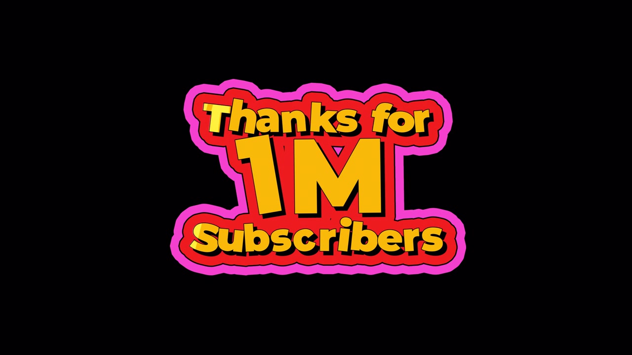 Animated Thanks for 1 Million Subscribers Graphic