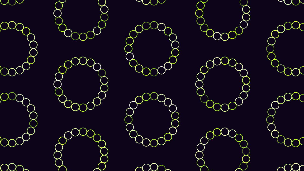 Geometric blue and white circle pattern on black background