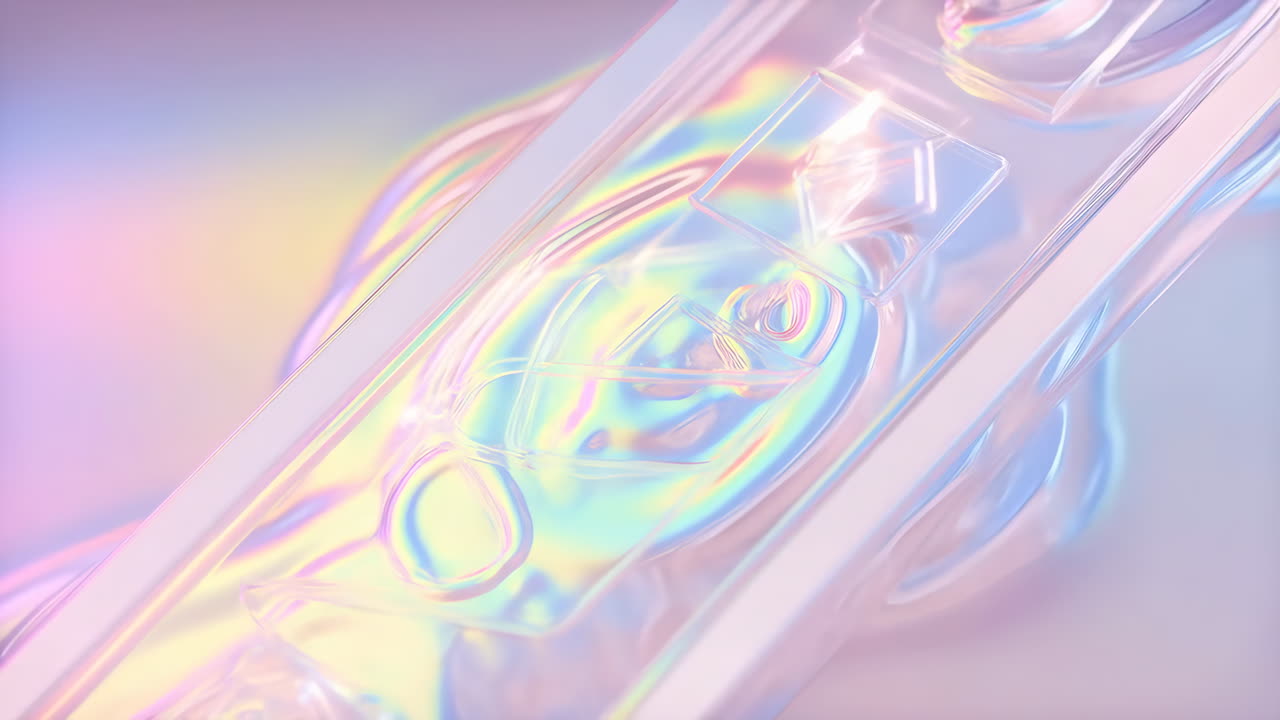 추상적인 iridescent 유리 모양