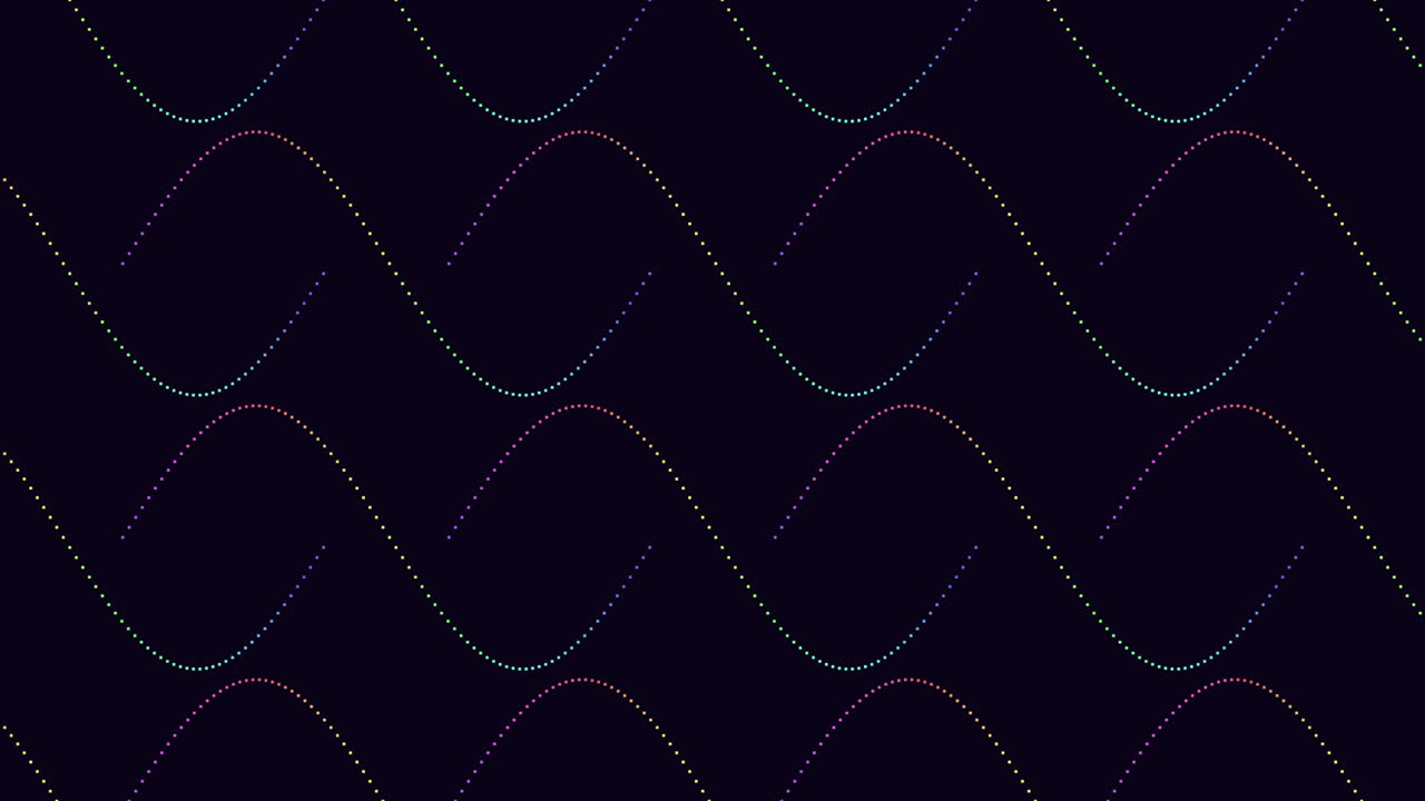 patrón de ondas sin costuras con destellos de neón en el gradiente oscuro