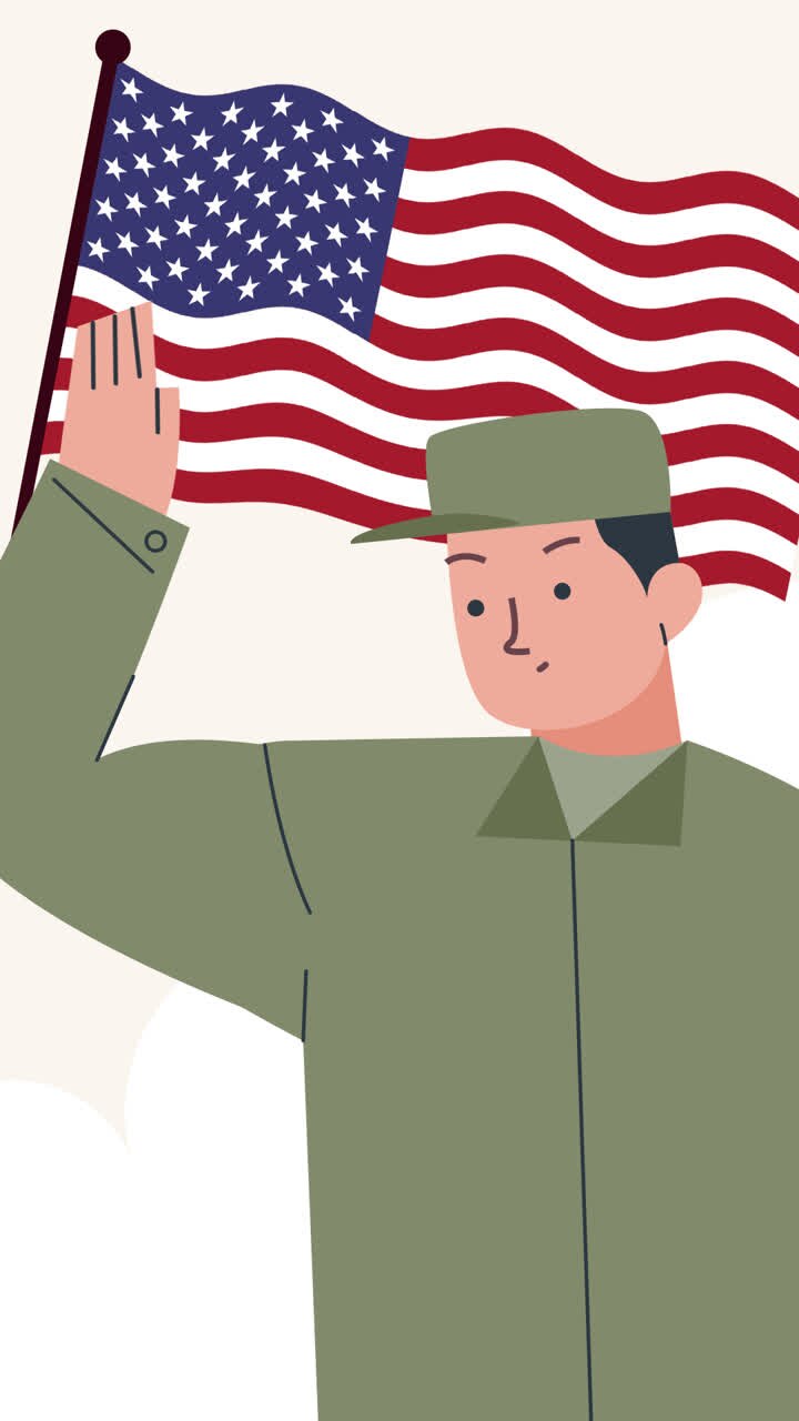 An animation of a Flat illustration for usa memorial day celebration