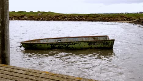 small boat moored at the pier in sylt, germany