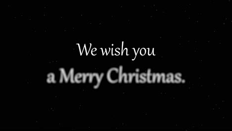 a clean elegant starry night background animation, twinkling stars, with a text appearing: we wish you a merry christmas