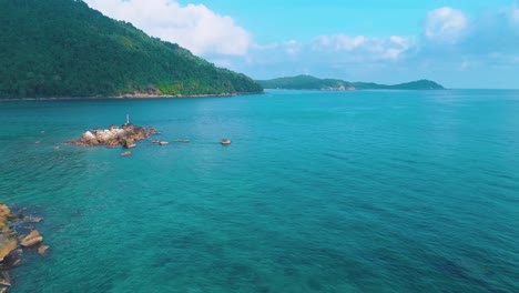 beautiful 4k aerial of the tropical perhentian islands in malaysia