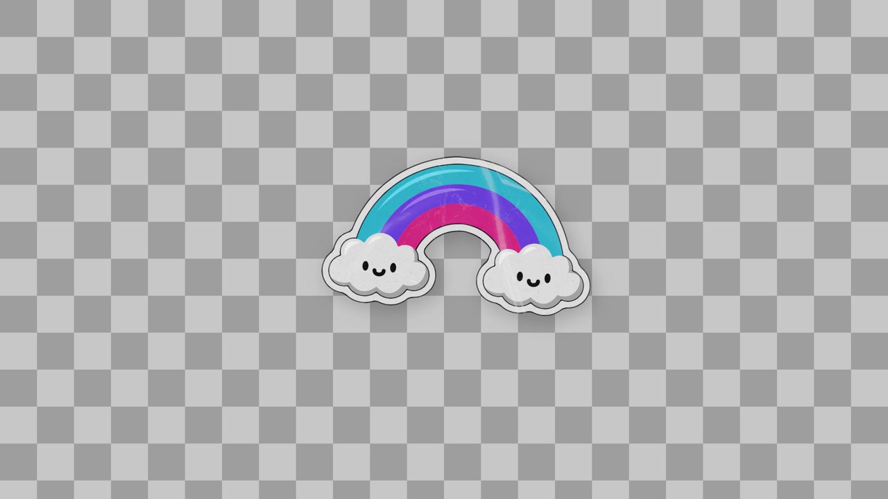 Adesivo Brilhante Arco-íris Kawaii