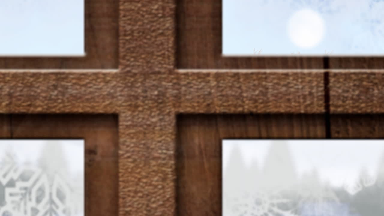 창문 을 통해 볼 수 있는 사 ⁇  과 함께  ⁇ 매 를 타고 있는 산타클로스 의 애니메이션