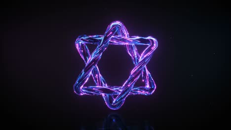 Star of David 3D render seamless loop animation