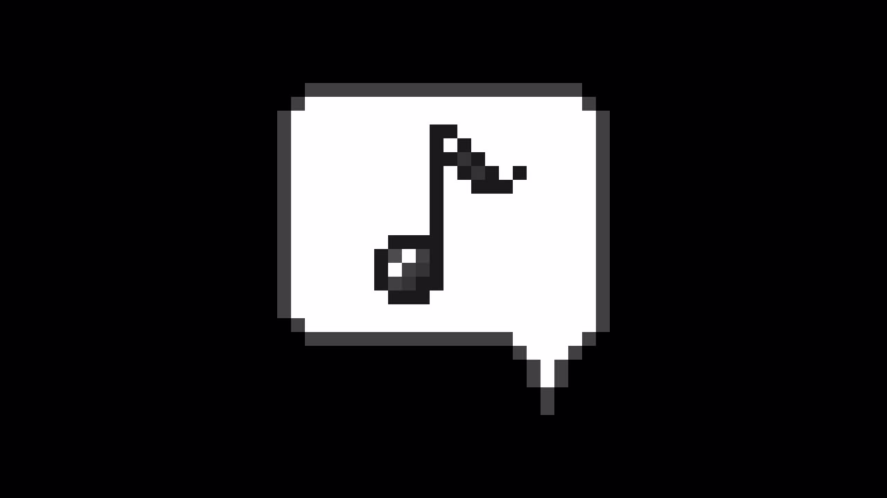 Pixel art animation icon speech bubble eighth note (6)