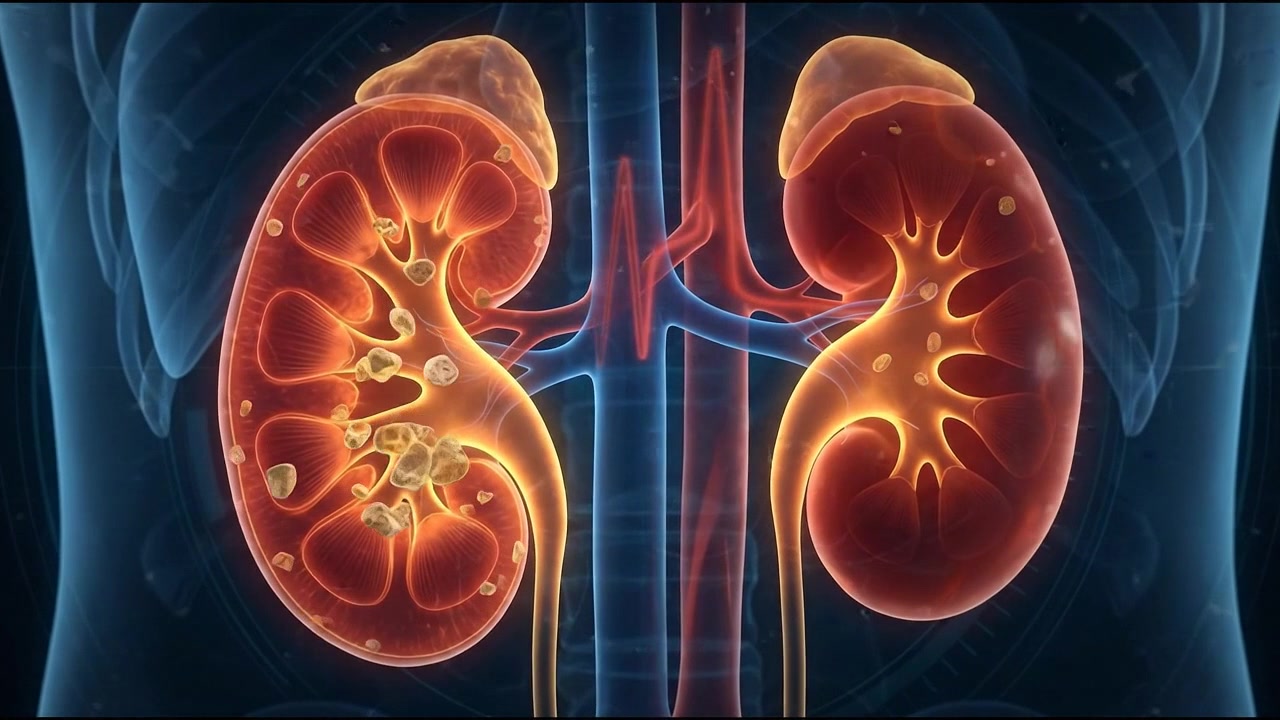 Pair of realistic 3D human kidneys with renal artery and vein network