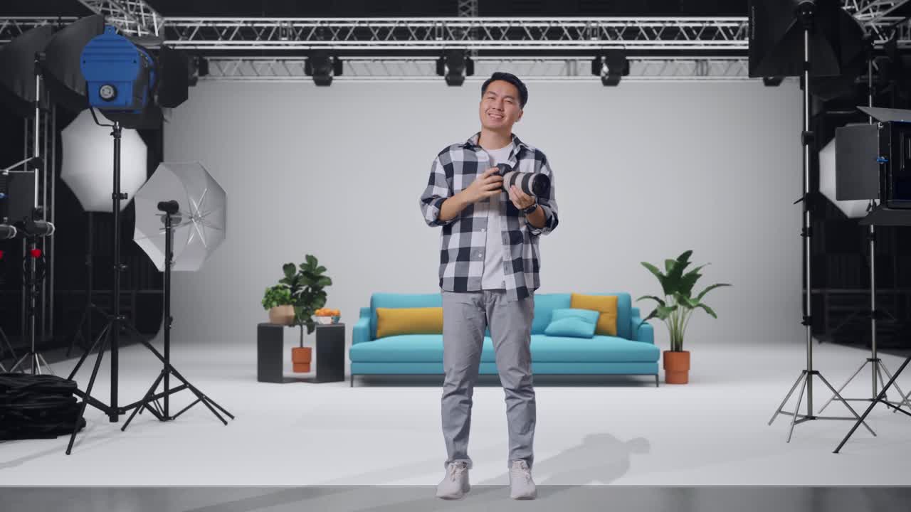 Photographer in a photo studio