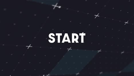 animation of start text in white over white grid and cursors on black background