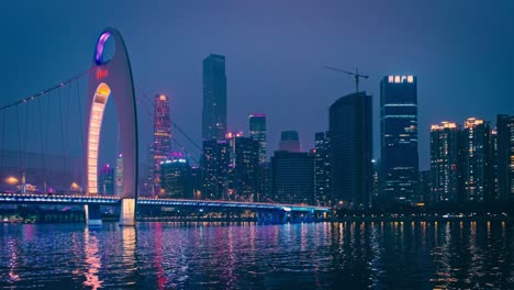 el horizonte de los rascacielos de guangzhou, china.