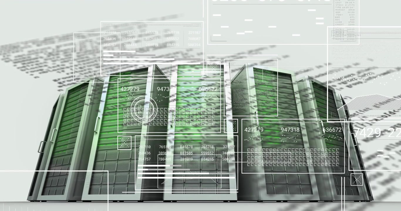 Animation of data processing and computer servers