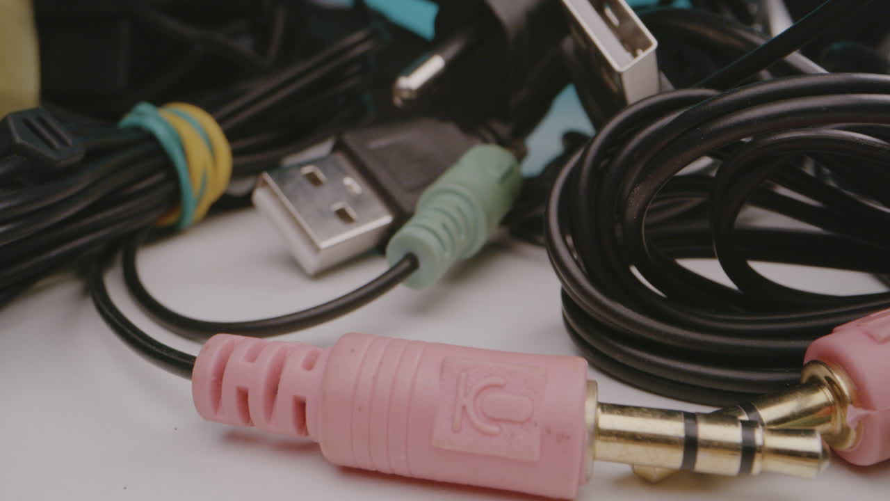 Mess of tangled cables and connectors