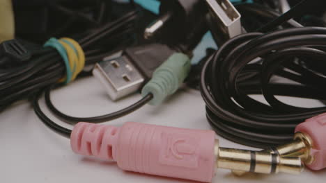 Mess of tangled cables and connectors