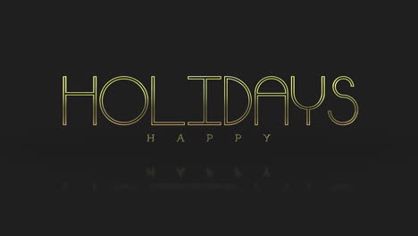 happy holidays logo golden text on black background