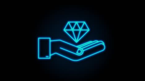 diamond with hand icon design. diamond with hand icon in trendy. motion graphic