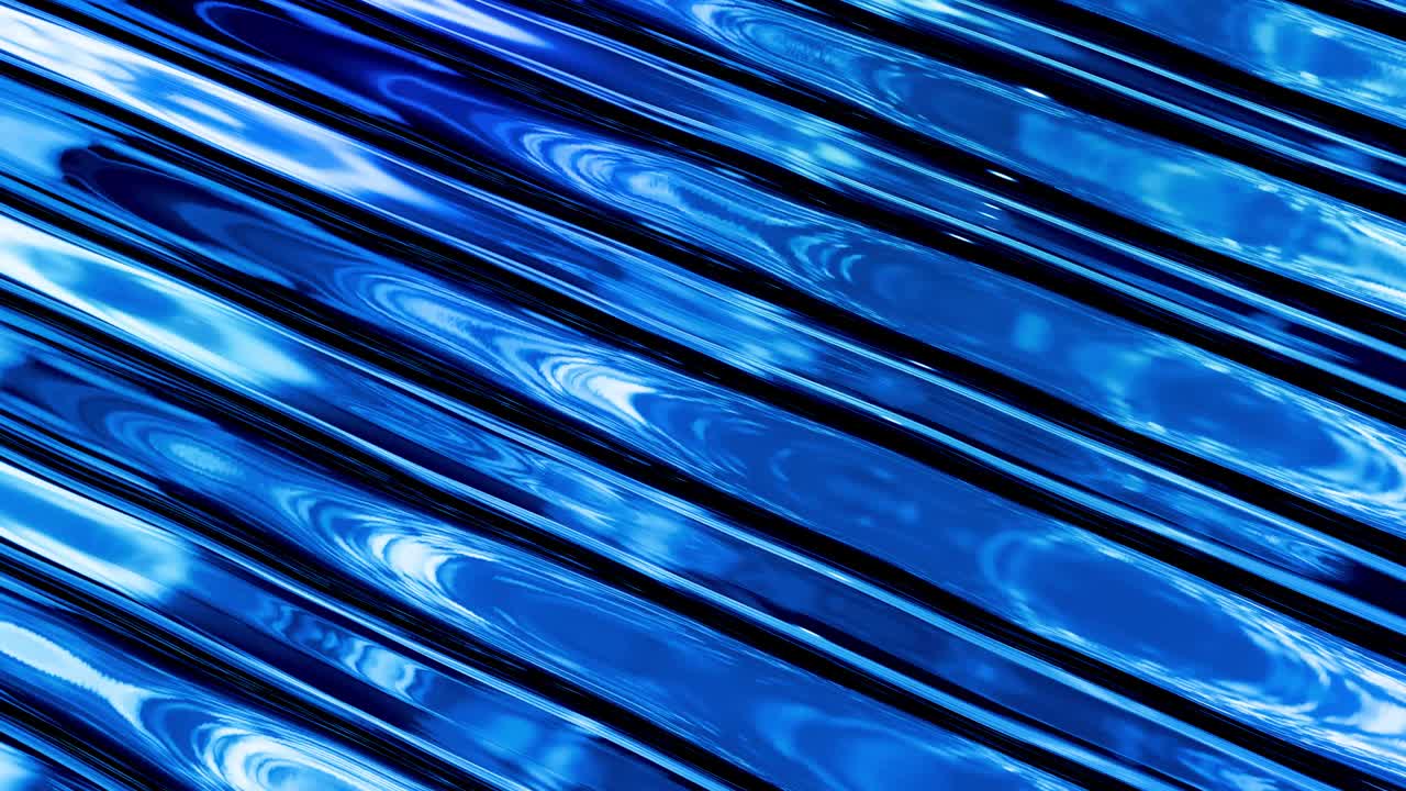 반이는 반이는 표면에 파란색 패턴을 가진 물결 모양의 추상적인 액체 배경; 포일 또는 반이는 유리 표면과 같은 점성 파란 액체; 아름다운 창의적인 축제 배경; 간단한 밝은 bg.