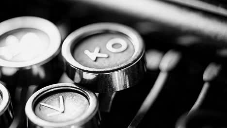 close-up of vintage typewriter keys
