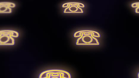 patrón de teléfono retro amarillo con luz led en estilo club