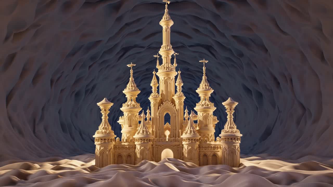 Fantasy Sandcastle in a Cave