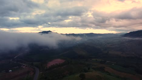 Aerial-Shot-of-Loei-province,-Thailand-and-Mountain-View-Shot-on-DJI-PT4