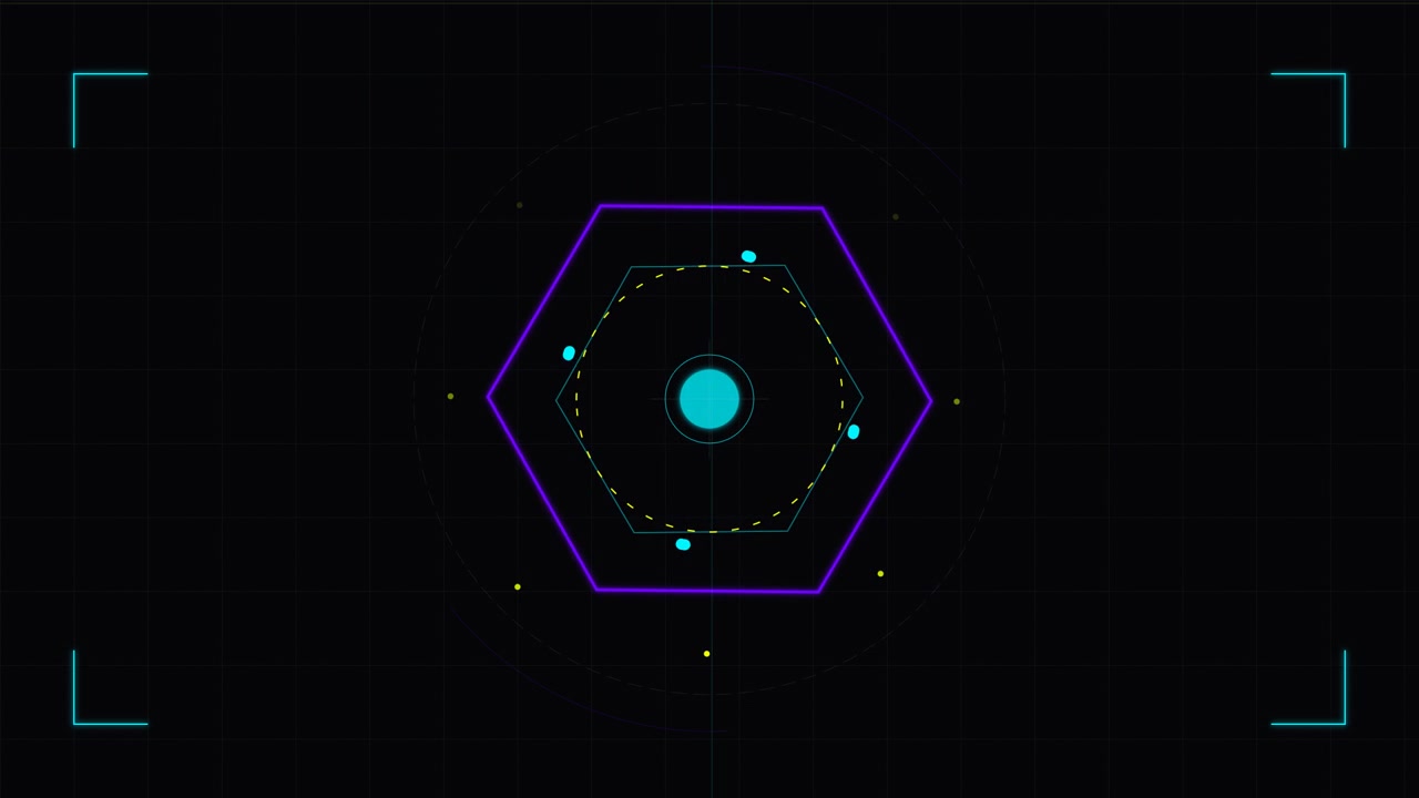 Abstract Digital Hexagon HUD Interface Animation