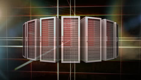 animazione di server digitali su uno sfondo astratto