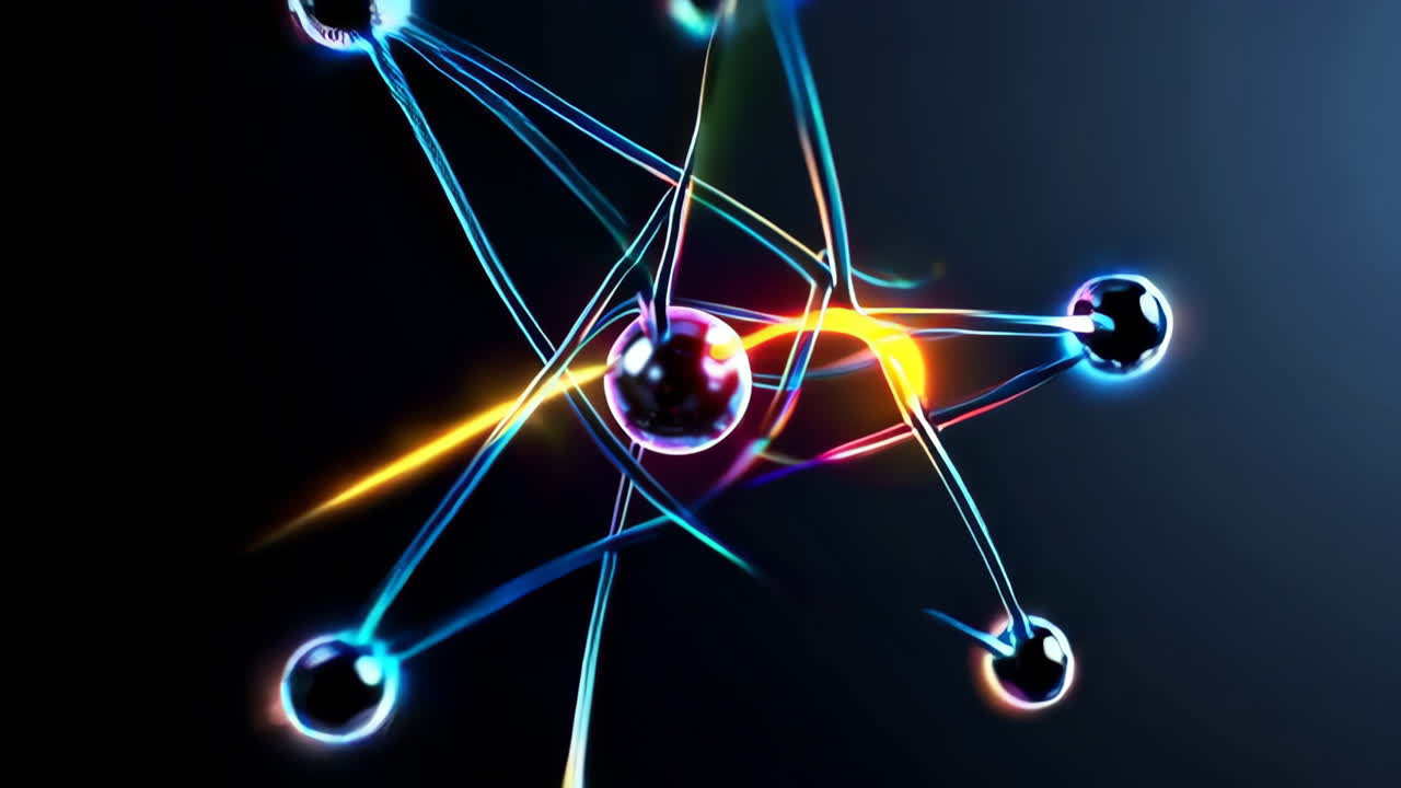 Vibrant Abstract Atomic Structure